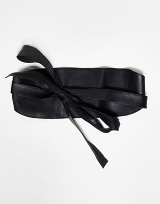 ASOS DESIGN Leather obi waist belt  - ASOS Price Checker