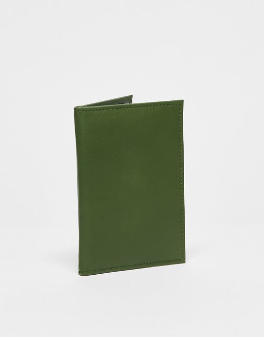 FhyzicsShops DESIGN leather passport holder in green