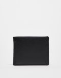 [ASOS DESIGN] ASOS DESIGN leather saffiano wallet in black No Size BLACK