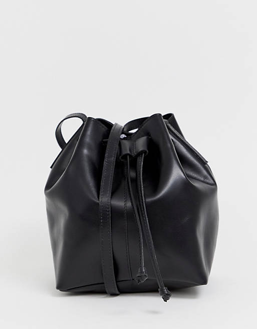 ASOS DESIGN leather structured bucket bag