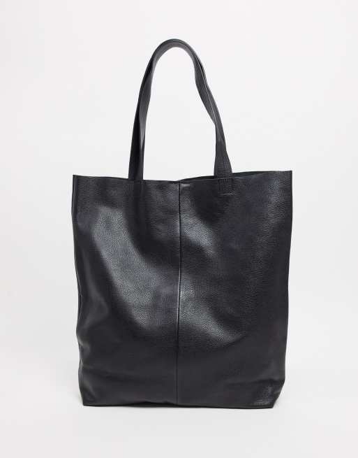 Asos black leather online bag