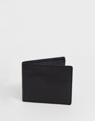 ASOS DESIGN leather wallet in black with internal coin purse - ASOS Price Checker