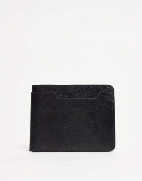 ASOS DESIGN leather wallet in black - view 1