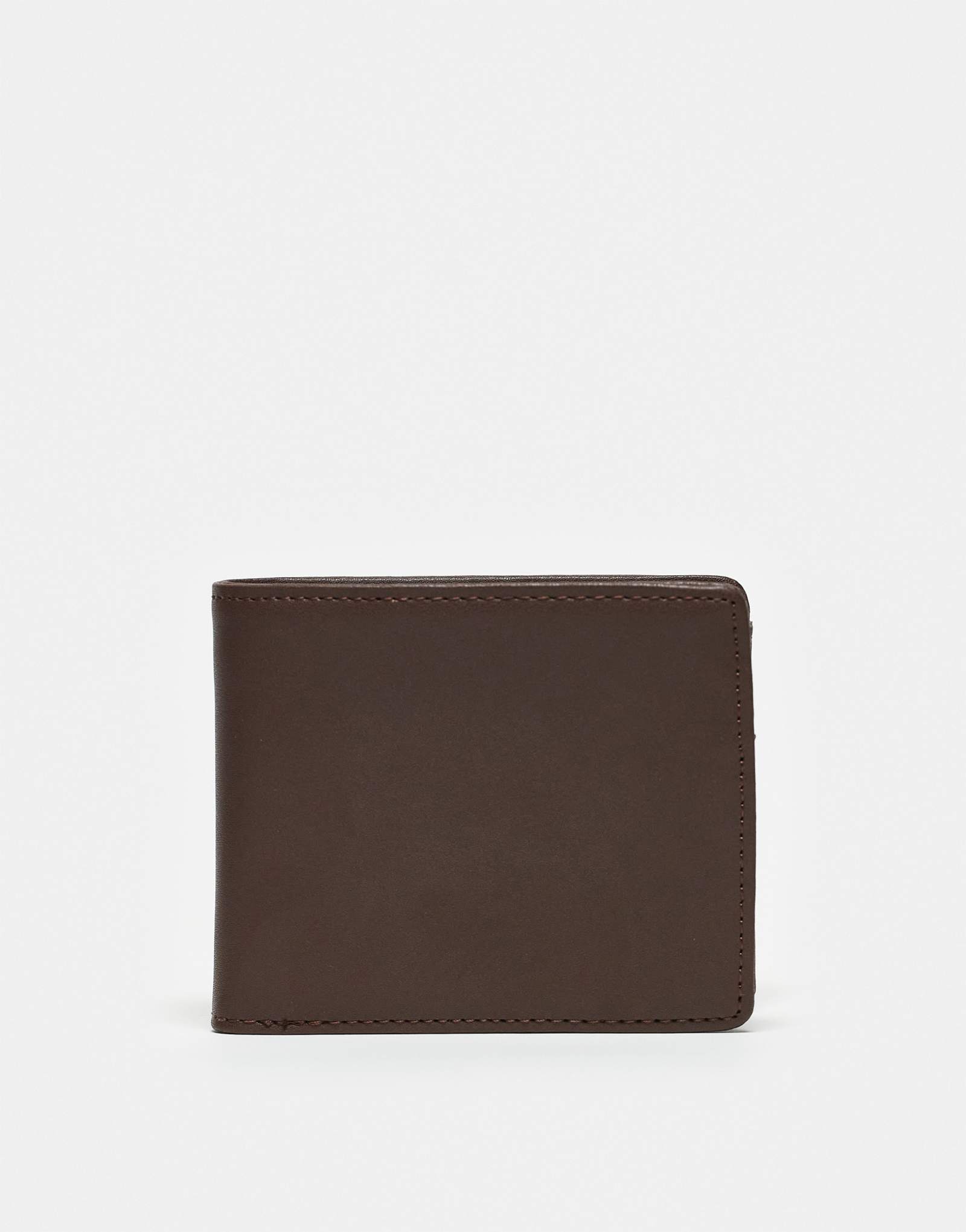 ДИЗАЙНЕРСКИЙ кожаный бумажник ASOS коричневого цвета