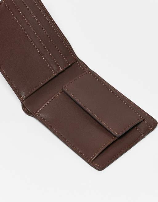ASOS DESIGN leather wallet in brown, 2 of 3