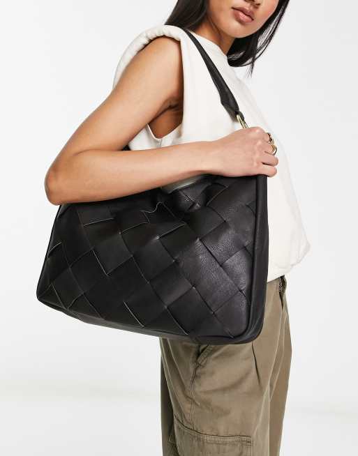 Leather weave best sale tote bag