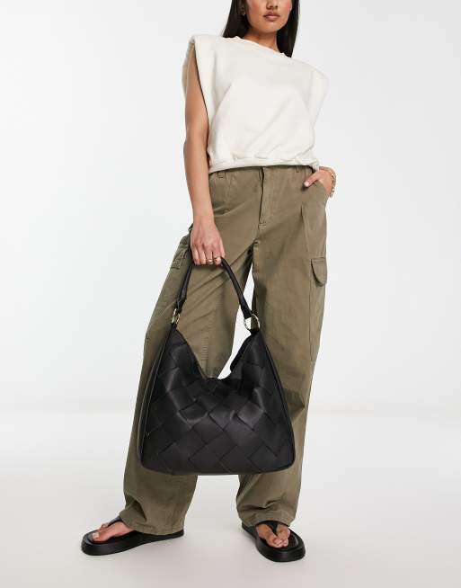 ASOS DESIGN suede tote bag with tubular piping in tan - ShopStyle