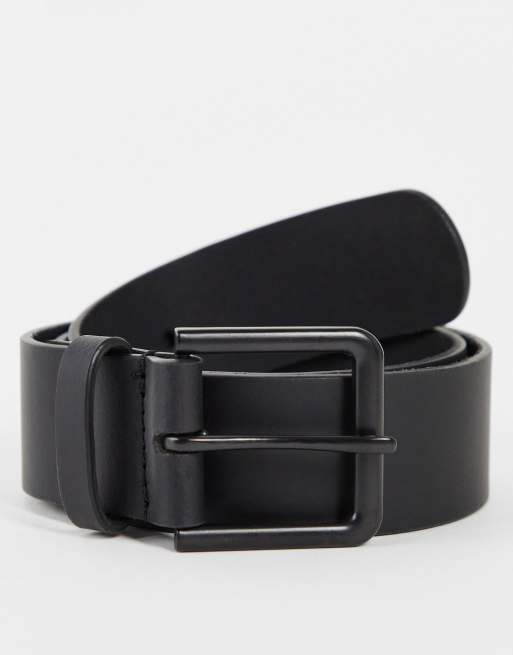 Matte leather wide belt