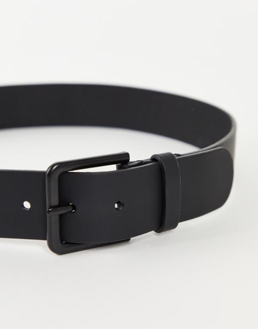 Matte leather wide belt