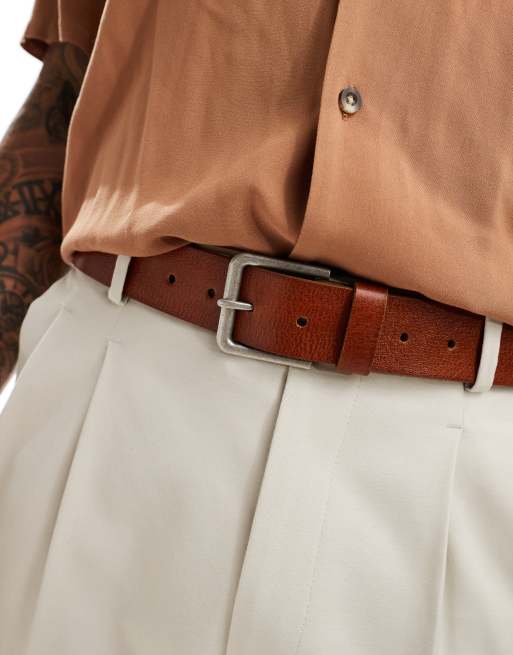 ASOS DESIGN – Ledergürtel in Hellbraun
