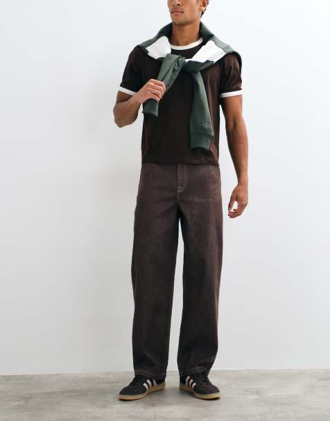 ASOS DESIGN lediga snickarjeans i råbrun - view 1