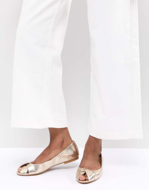 ASOS DESIGN – Leeva – Balerinki z odkrytymi palcami