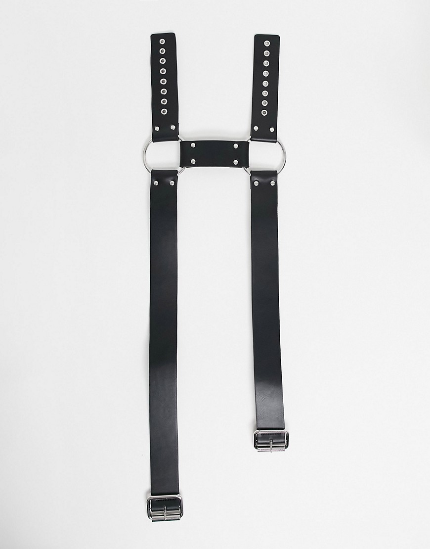 ASOS DESIGN leg harness in black