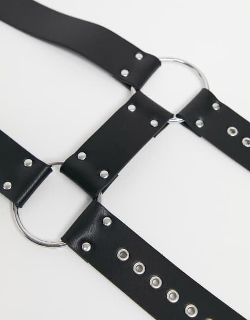 ASOS DESIGN full leg harness in black