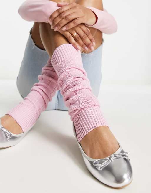 Plus Size Leg Warmers for Women-Black & Pink