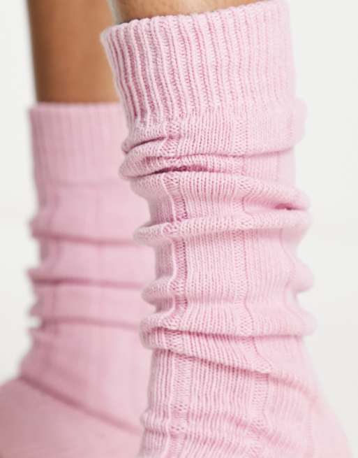 Plus Size Leg Warmers for Women- Pink White