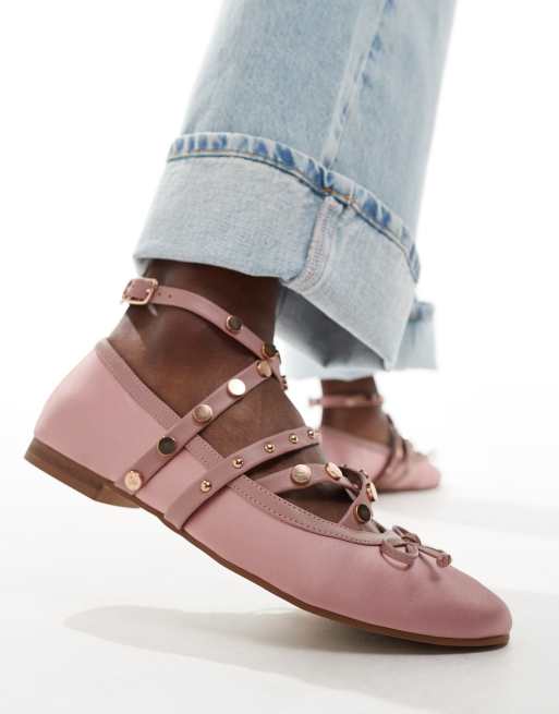 ASOS Design – Legacy – Ballerinas in Rosa mit Nieten, 4 von 4