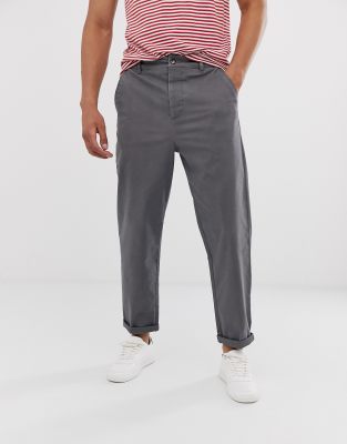 ASOS DESIGN – Legere, graue Skater-Chinohose 