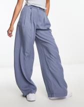 ASOS DESIGN Paperbag Hose in Hellgrau mit Gurtel Kombiteil ASOS
