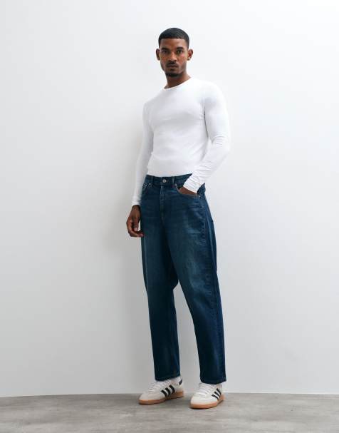 ASOS DESIGN – Legere, schmal zulaufende Jeans in verwaschenem Vintage-Dunkelblau - view 1