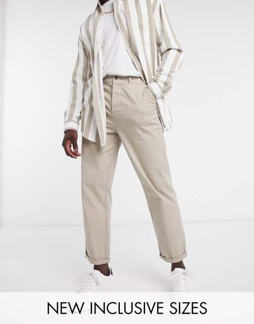 ASOS DESIGN – Legere Skater-Chinohose in Beige