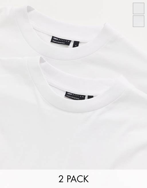 ASOS DESIGN – Legere T-Shirts in Weiß mit Rundhalsausschnitt im 2er-Pack