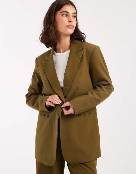 ASOS DESIGN – Legerer Blazer in Khaki - view 1