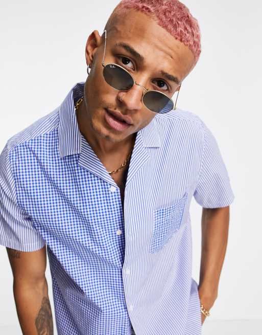 ASOS DESIGN – Legeres Hemd mit Reverskragen, Streifen und Vichykaro, 3 von 4