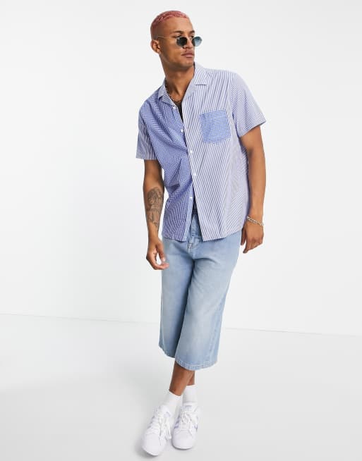 ASOS DESIGN – Legeres Hemd mit Reverskragen, Streifen und Vichykaro, 4 von 4