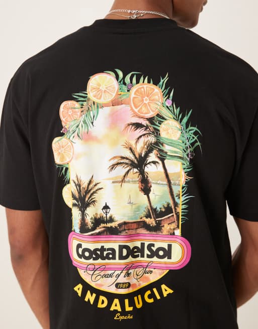 ASOS DESIGN – Legeres T-Shirt in Schwarz mit Hochsommer-Print , 3 von 4