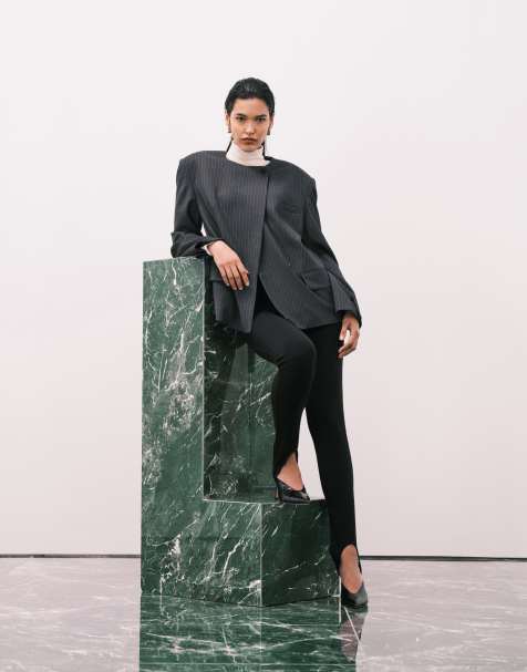 ASOS DESIGN - Legging à sous-pieds en maille interlock - Noir - view 1