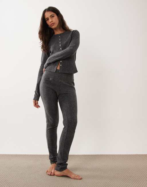 ASOS DESIGN legging de détente léger en polaire à assortir en charbon, 2 de 4