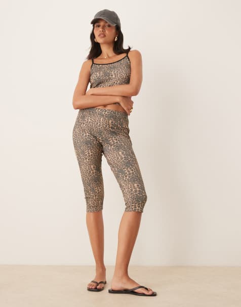 ASOS DESIGN - Legging d'ensemble court à imprimé léopard - view 1