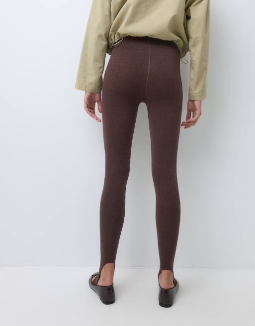 ASOS DESIGN legging doux sans coutures avec sous-pied couleur chocolat, 2 de 5