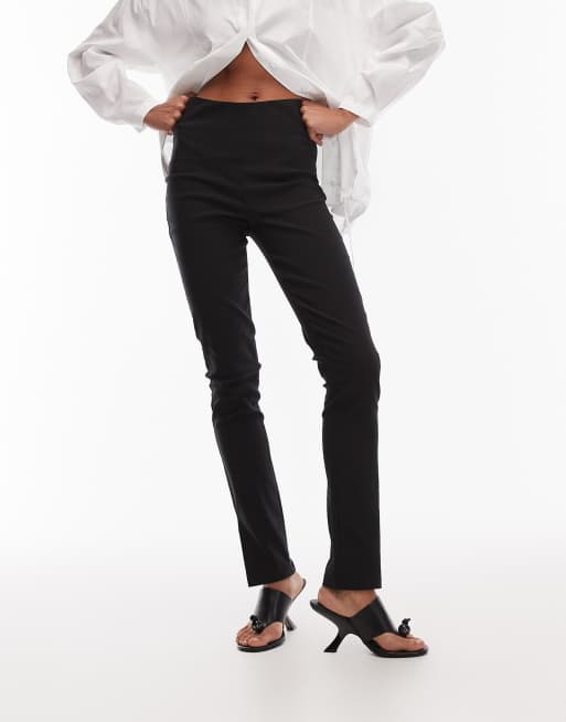 ASOS DESIGN - Legging en bengaline à coupe évasée avec fente latérale - Noir, 3 de 5