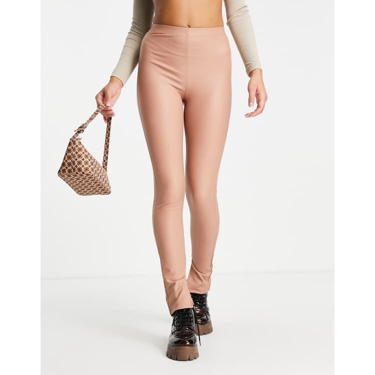 ASOS DESIGN Legging en imitation cuir fendu sur le c t Vieux