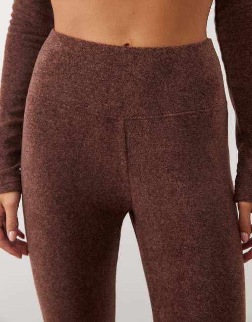 ASOS DESIGN legging lounge à coordonner en polaire légère, chocolat, 4 de 5