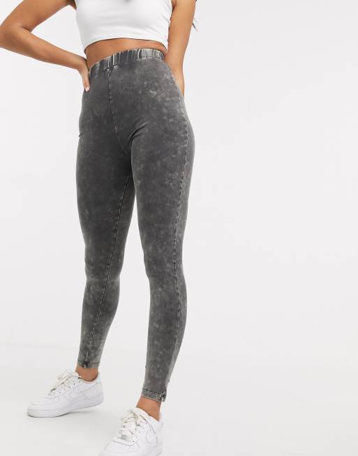 ASOS DESIGN - Legging met acid wash in antraciet, 4 van 4