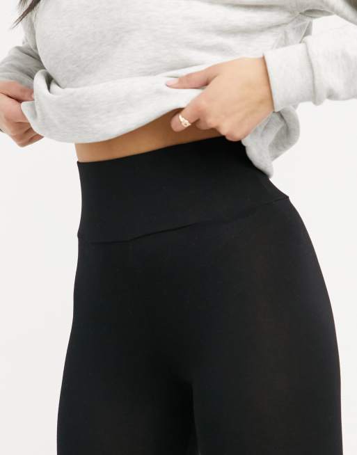 ASOS DESIGN Legging met brede tailleband in zwart | ASOS