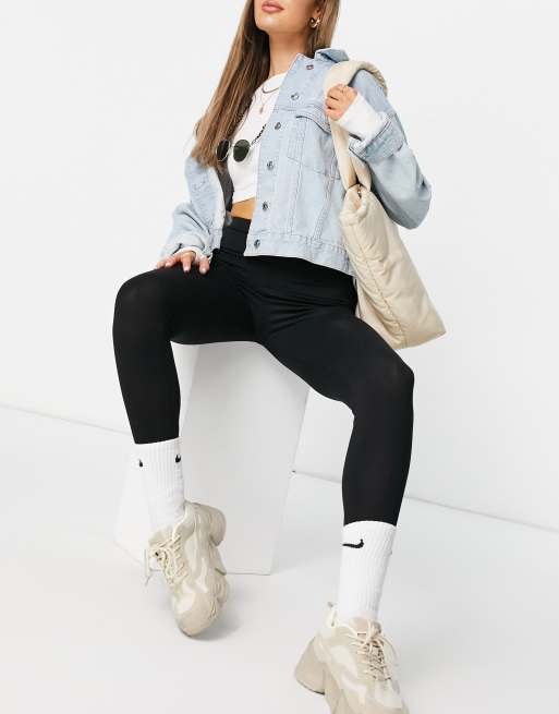 ASOS DESIGN - Legging met hoge taille in zwart, 4 van 4