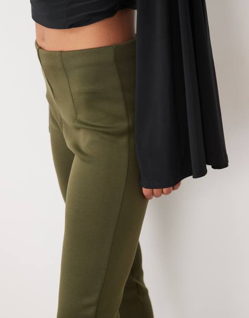 ASOS DESIGN legging met splitzoom in kaki, 4 van 5