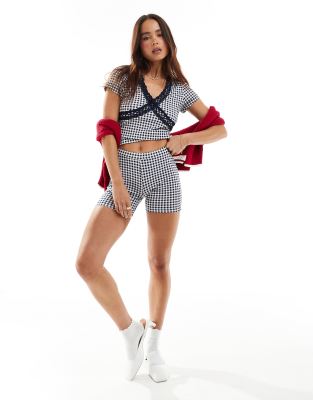 Asos Design Legging Short Co Ord In Gingham Print Asos