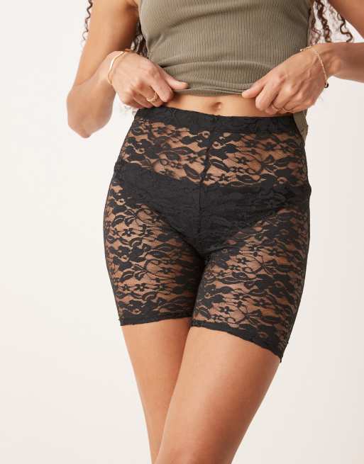 ASOS DESIGN legging shorts in black lace ASOS