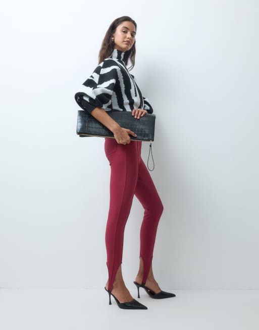 ASOS DESIGN legging skinny ajusté à sous-pied rouge, 5 de 5