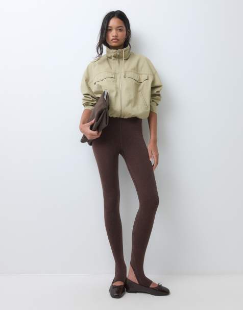 ASOS DESIGN legging suave sin costuras con estribo en chocolate - view 1