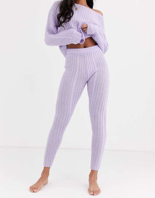 ASOS DESIGN - Legging et sweat confort à épaules dénudées en maille torsadée de qualité supérieure, 3 de 3