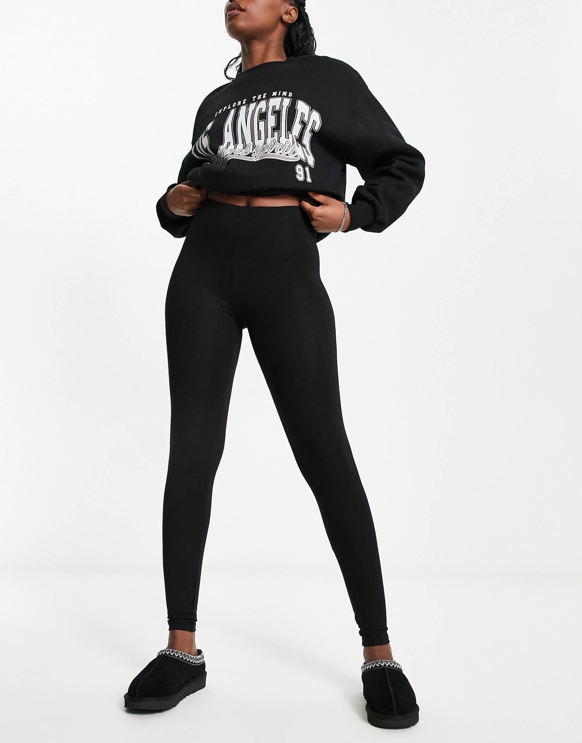 asos design leggings in black