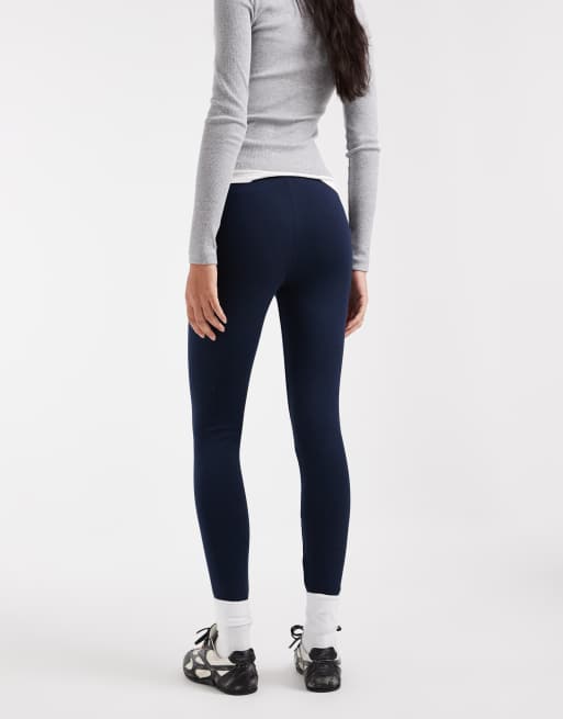 ASOS DESIGN - leggings interlock en azul marino, 3 de 5