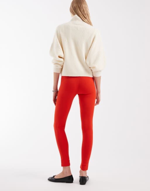 ASOS DESIGN leggings interlock rojos, 4 de 5