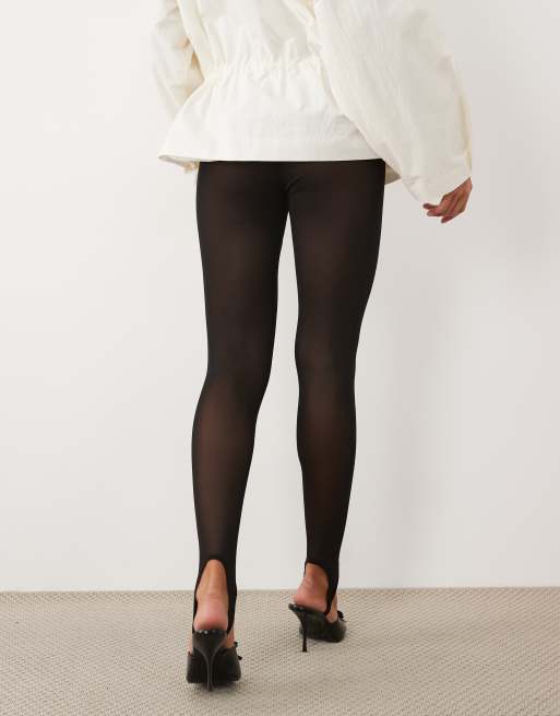 ASOS DESIGN - leggings moldeadoras de malla powernet con estribo en negro, 5 de 5